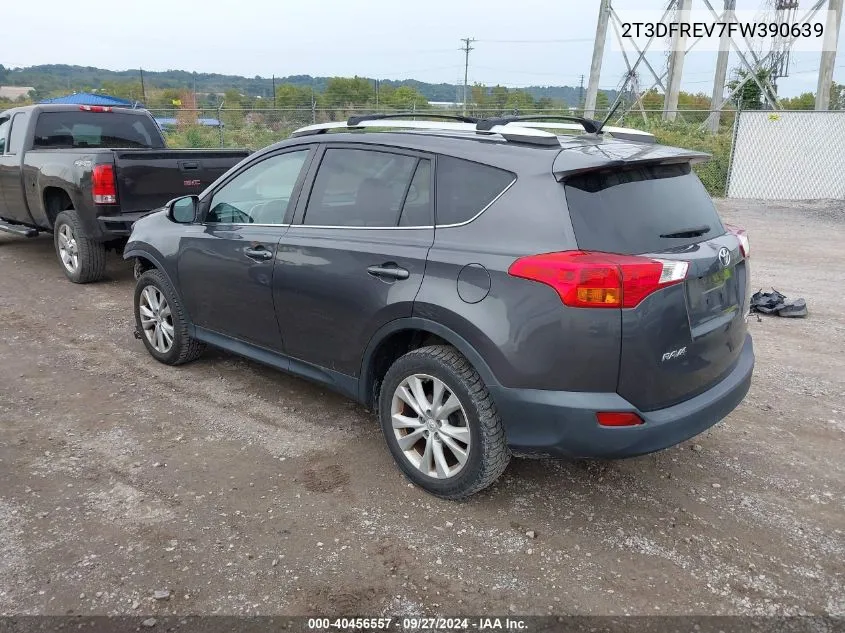 2015 Toyota Rav4 Limited VIN: 2T3DFREV7FW390639 Lot: 40456557