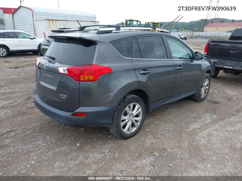 2015 Toyota Rav4 Limited VIN: 2T3DFREV7FW390639 Lot: 40456557