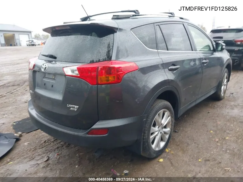 2015 Toyota Rav4 Limited VIN: JTMDFREV1FD125826 Lot: 40458369