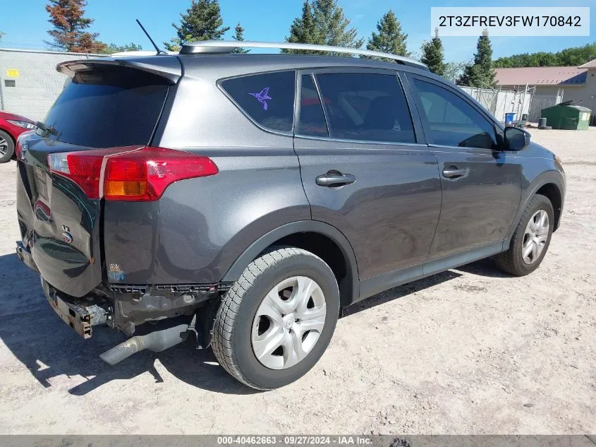 2T3ZFREV3FW170842 2015 Toyota Rav4 Le