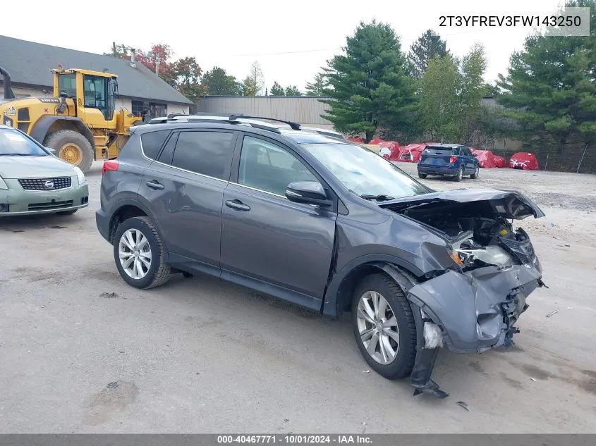 2015 Toyota Rav4 Limited VIN: 2T3YFREV3FW143250 Lot: 40467771