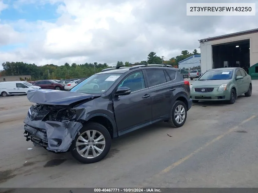 2015 Toyota Rav4 Limited VIN: 2T3YFREV3FW143250 Lot: 40467771