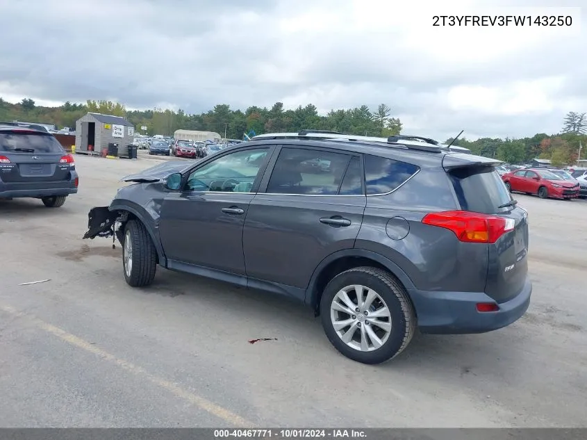 2015 Toyota Rav4 Limited VIN: 2T3YFREV3FW143250 Lot: 40467771