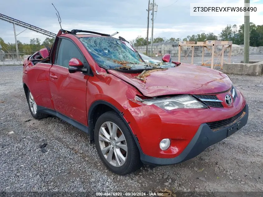 2015 Toyota Rav4 Limited VIN: 2T3DFREVXFW368490 Lot: 40476920