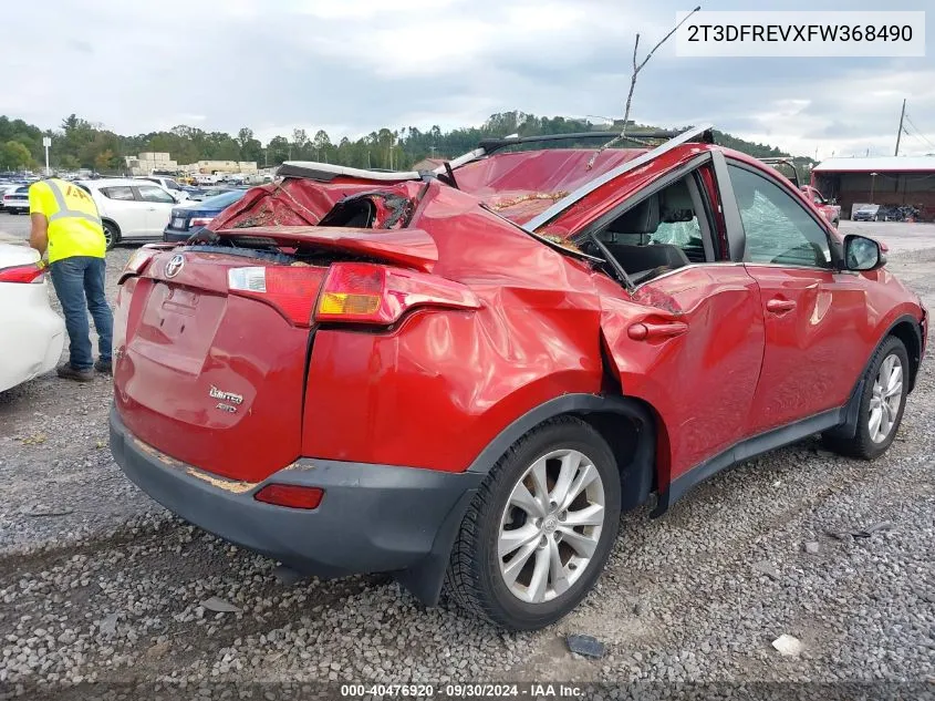 2T3DFREVXFW368490 2015 Toyota Rav4 Limited