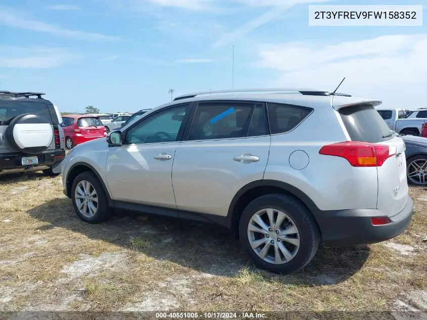 2015 Toyota Rav4 Limited VIN: 2T3YFREV9FW158352 Lot: 40551005