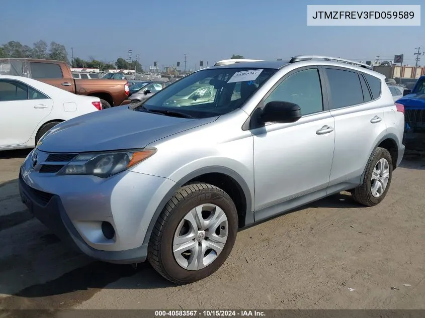 2015 Toyota Rav4 Le VIN: JTMZFREV3FD059589 Lot: 40583567