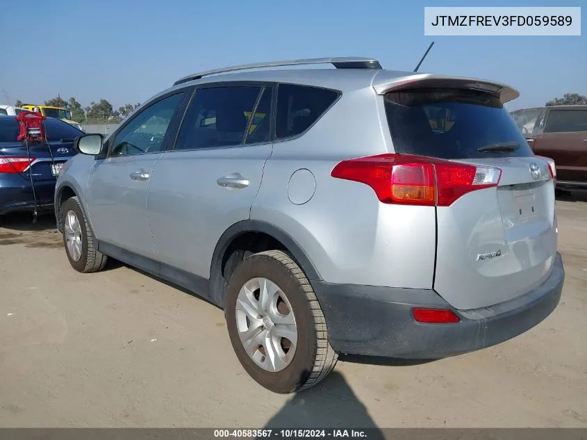 2015 Toyota Rav4 Le VIN: JTMZFREV3FD059589 Lot: 40583567