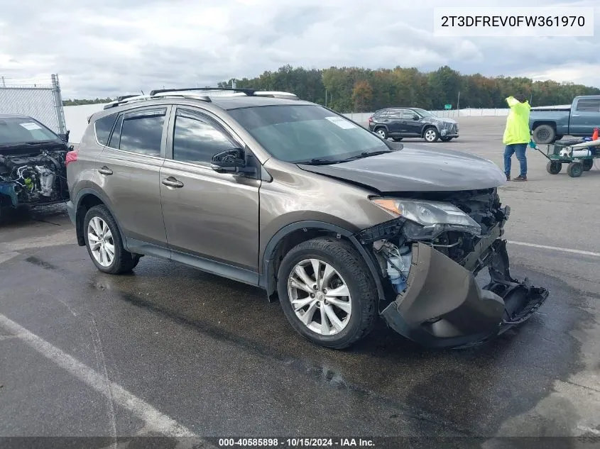 2015 Toyota Rav4 Limited VIN: 2T3DFREV0FW361970 Lot: 40585898