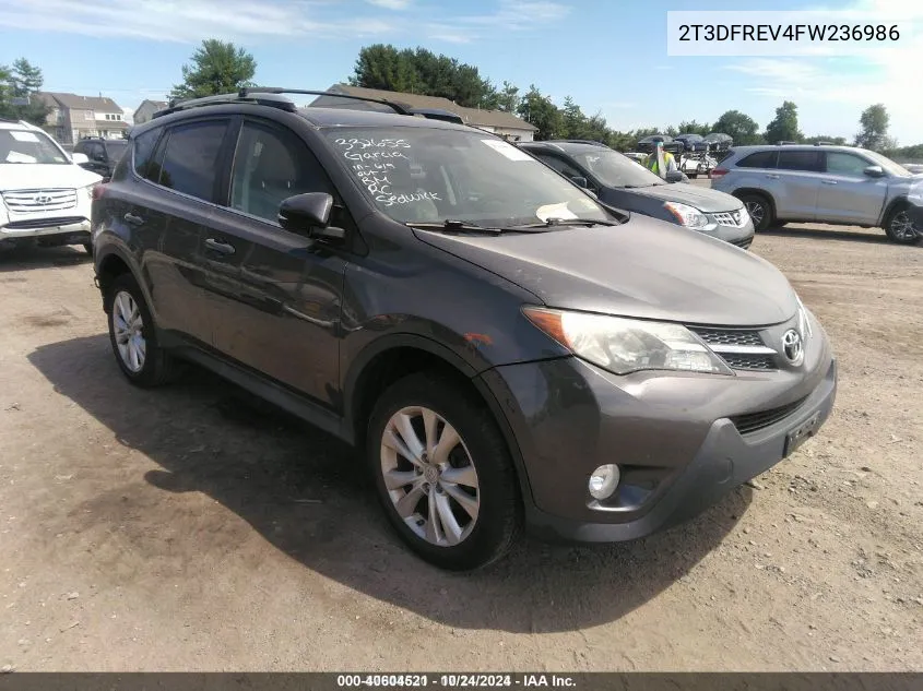 2015 Toyota Rav4 Limited VIN: 2T3DFREV4FW236986 Lot: 40604521