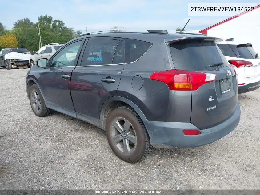 2015 Toyota Rav4 Xle VIN: 2T3WFREV7FW184522 Lot: 40626239