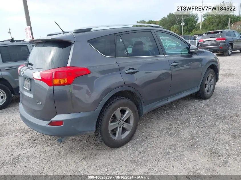 2015 Toyota Rav4 Xle VIN: 2T3WFREV7FW184522 Lot: 40626239