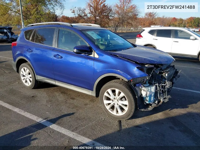 2015 Toyota Rav4 Limited VIN: 2T3DFREV2FW241488 Lot: 40679391