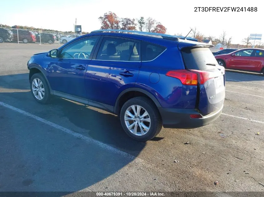 2015 Toyota Rav4 Limited VIN: 2T3DFREV2FW241488 Lot: 40679391