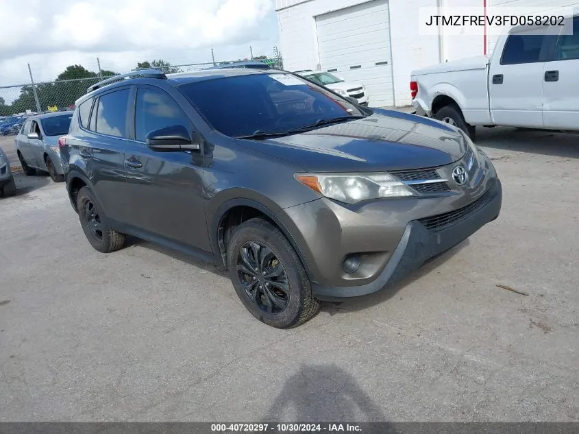 2015 Toyota Rav4 Le VIN: JTMZFREV3FD058202 Lot: 40720297