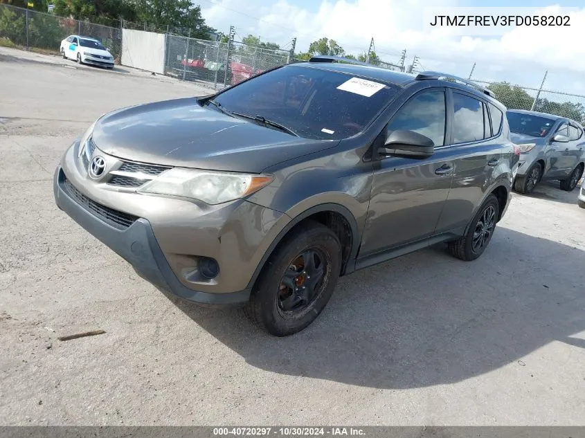 2015 Toyota Rav4 Le VIN: JTMZFREV3FD058202 Lot: 40720297