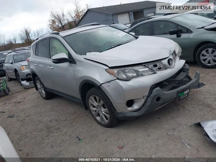 2015 Toyota Rav4 Limited VIN: JTMDFREV2FJ014364 Lot: 40743021