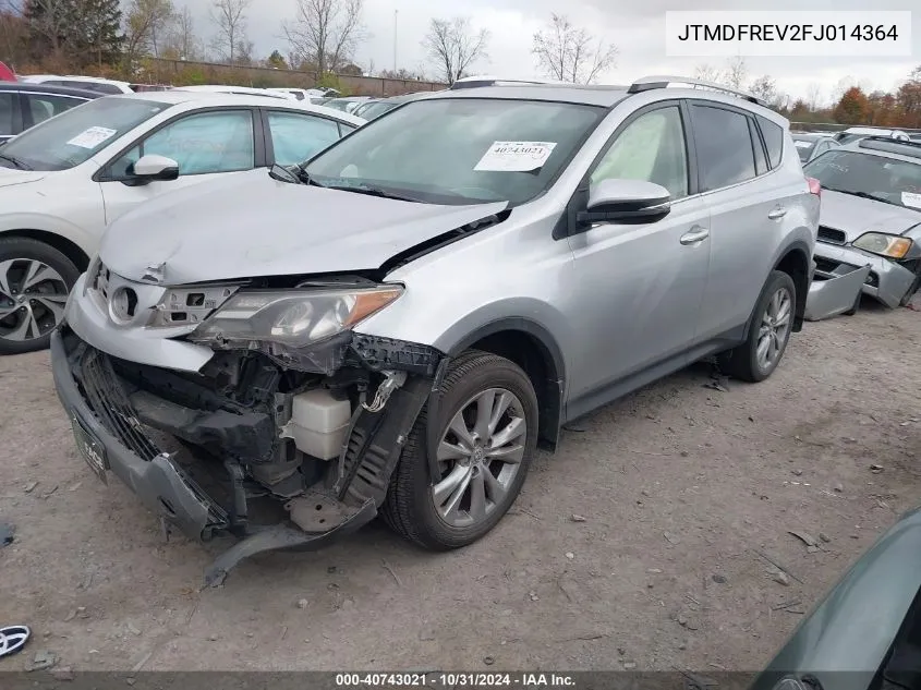 2015 Toyota Rav4 Limited VIN: JTMDFREV2FJ014364 Lot: 40743021