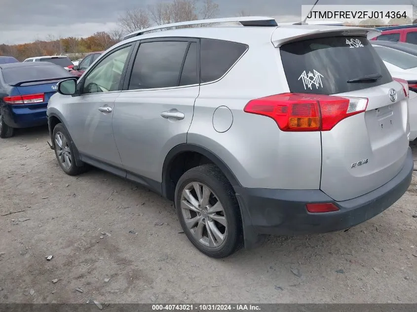 2015 Toyota Rav4 Limited VIN: JTMDFREV2FJ014364 Lot: 40743021