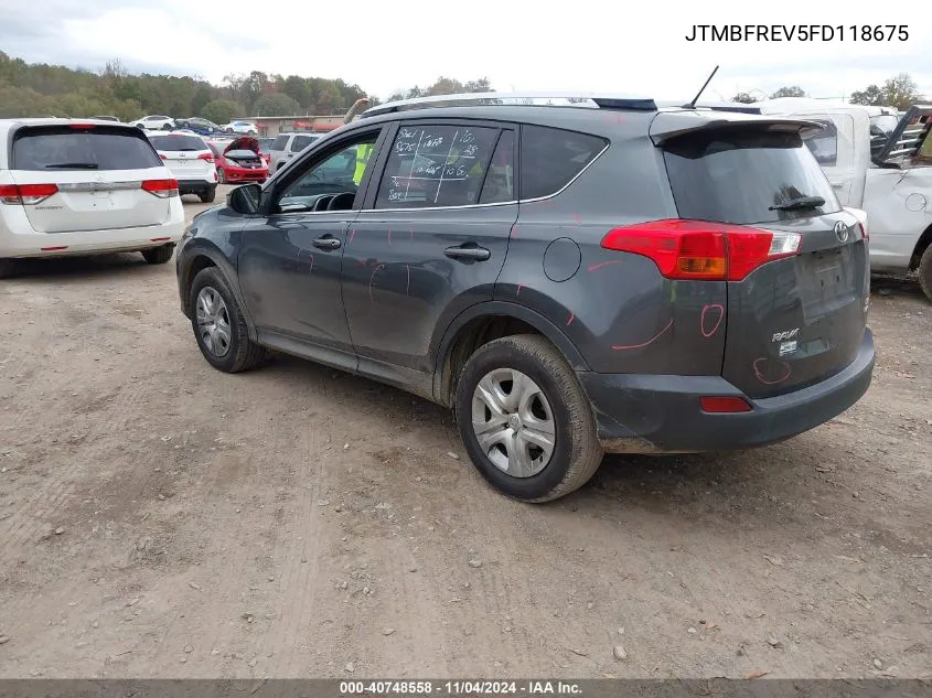 2015 Toyota Rav4 Le VIN: JTMBFREV5FD118675 Lot: 40748558