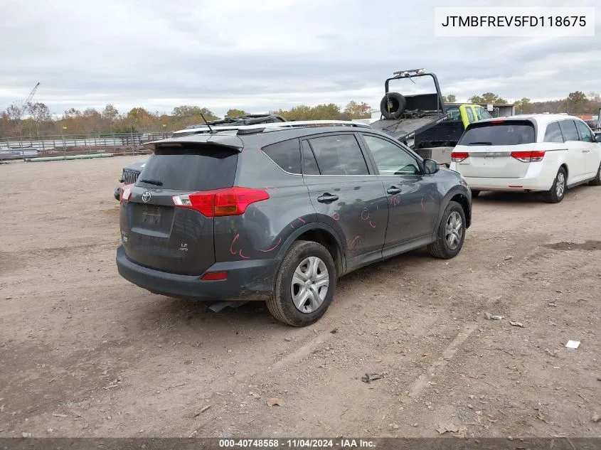 2015 Toyota Rav4 Le VIN: JTMBFREV5FD118675 Lot: 40748558