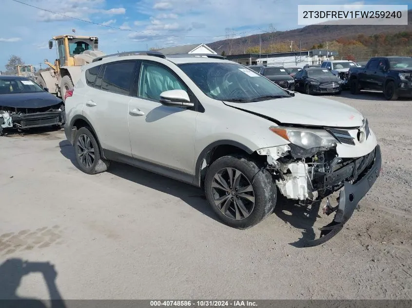 2015 Toyota Rav4 Limited VIN: 2T3DFREV1FW259240 Lot: 40748586