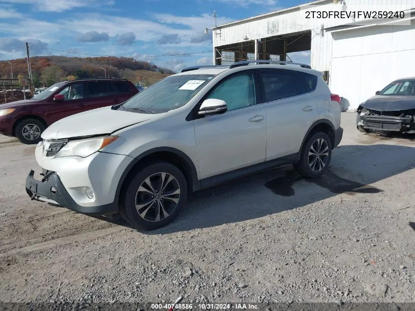 2T3DFREV1FW259240 2015 Toyota Rav4 Limited