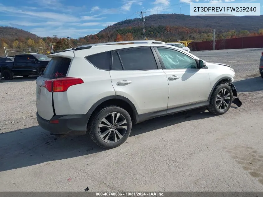 2T3DFREV1FW259240 2015 Toyota Rav4 Limited