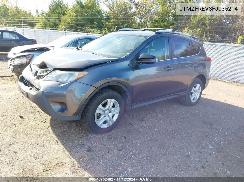 2015 Toyota Rav4 Le VIN: JTMZFREV3FJ035214 Lot: 40752482