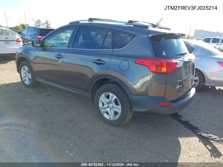 2015 Toyota Rav4 Le VIN: JTMZFREV3FJ035214 Lot: 40752482