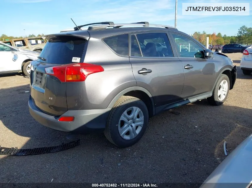 2015 Toyota Rav4 Le VIN: JTMZFREV3FJ035214 Lot: 40752482