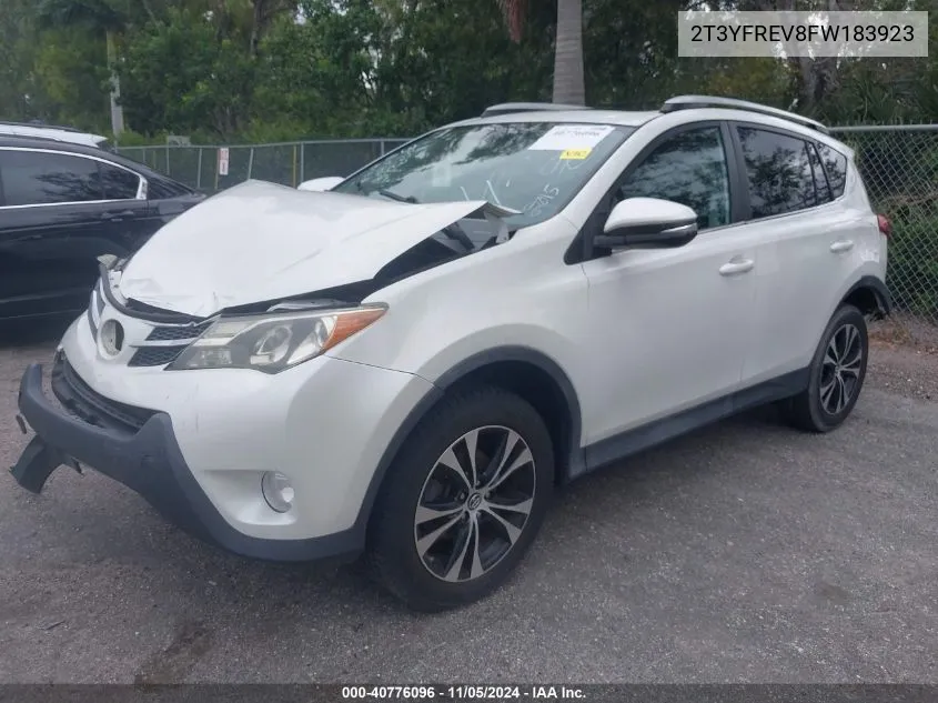 2015 Toyota Rav4 Limited VIN: 2T3YFREV8FW183923 Lot: 40776096