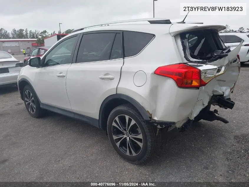 2015 Toyota Rav4 Limited VIN: 2T3YFREV8FW183923 Lot: 40776096