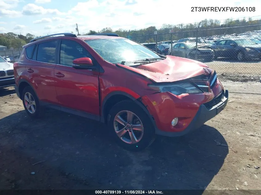 2015 Toyota Rav4 Xle VIN: 2T3WFREVXFW206108 Lot: 40789139