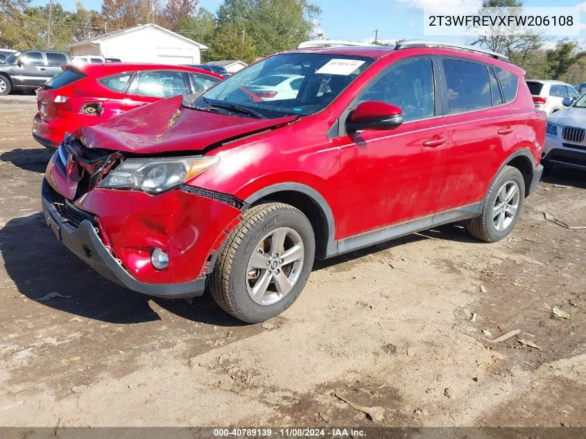 2015 Toyota Rav4 Xle VIN: 2T3WFREVXFW206108 Lot: 40789139