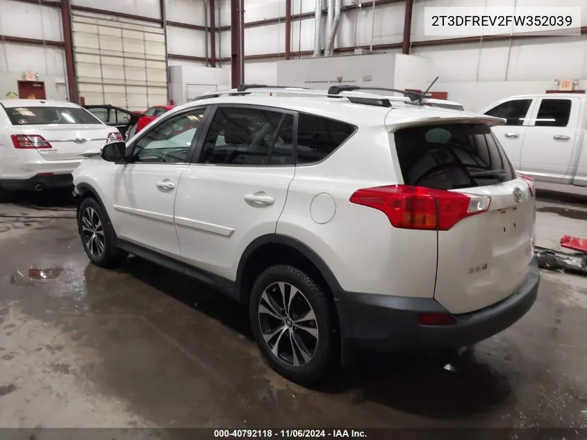 2015 Toyota Rav4 Limited VIN: 2T3DFREV2FW352039 Lot: 40792118