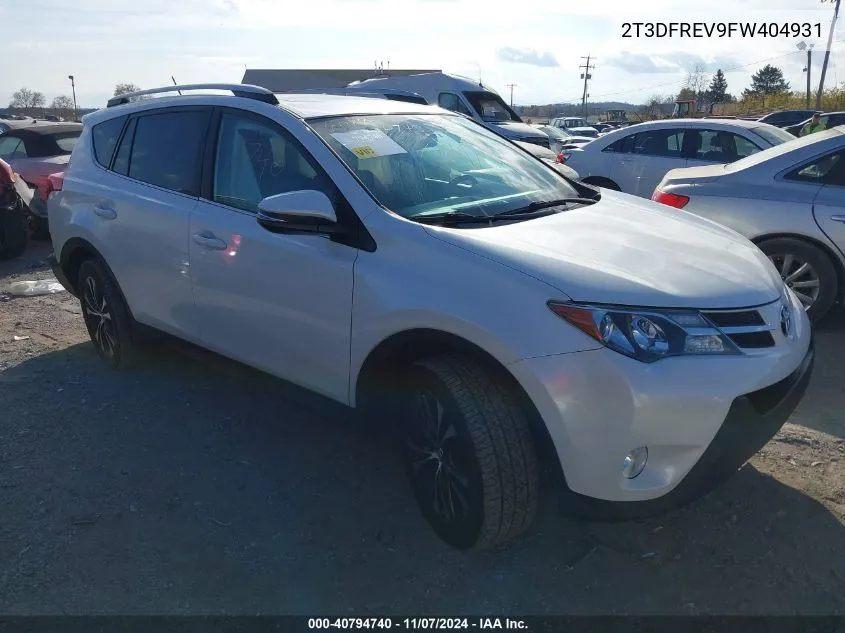 2015 Toyota Rav4 Limited VIN: 2T3DFREV9FW404931 Lot: 40794740