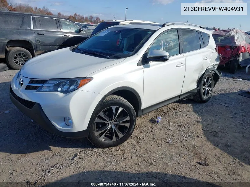 2015 Toyota Rav4 Limited VIN: 2T3DFREV9FW404931 Lot: 40794740