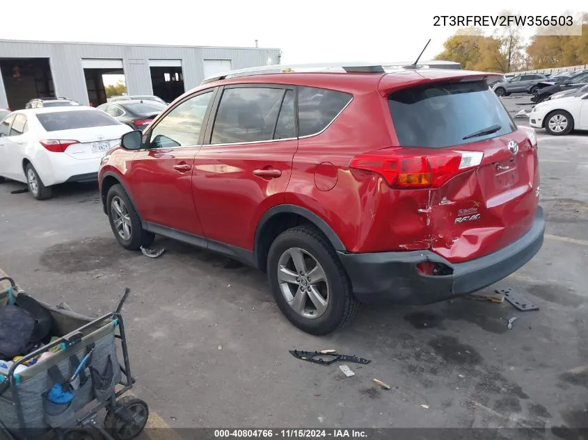 2015 Toyota Rav4 Xle VIN: 2T3RFREV2FW356503 Lot: 40804766