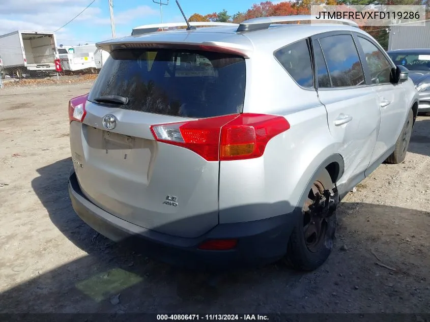 2015 Toyota Rav4 Le VIN: JTMBFREVXFD119286 Lot: 40806471