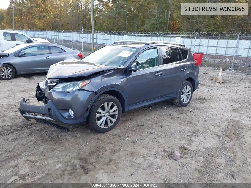 2015 Toyota Rav4 Limited VIN: 2T3DFREV5FW390865 Lot: 40811356