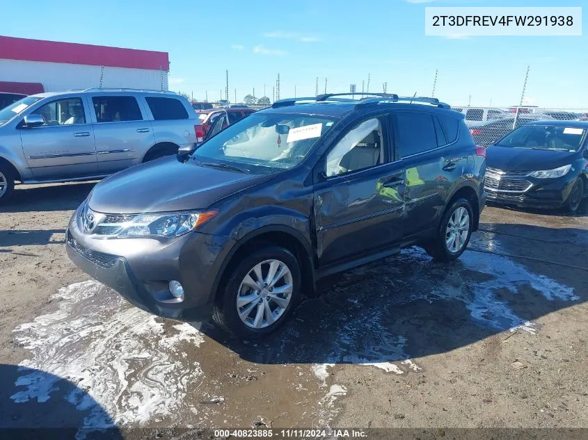 2015 Toyota Rav4 Limited VIN: 2T3DFREV4FW291938 Lot: 40823885