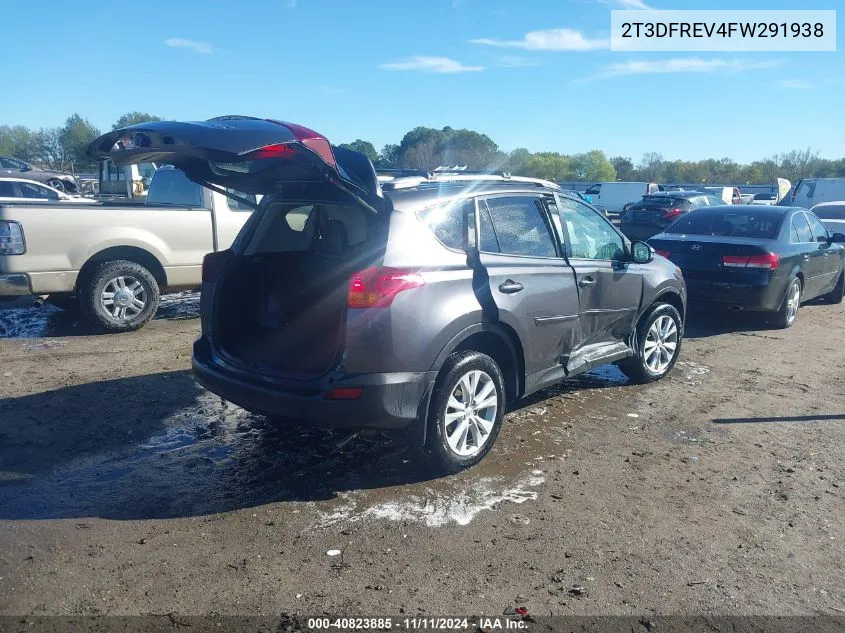 2015 Toyota Rav4 Limited VIN: 2T3DFREV4FW291938 Lot: 40823885