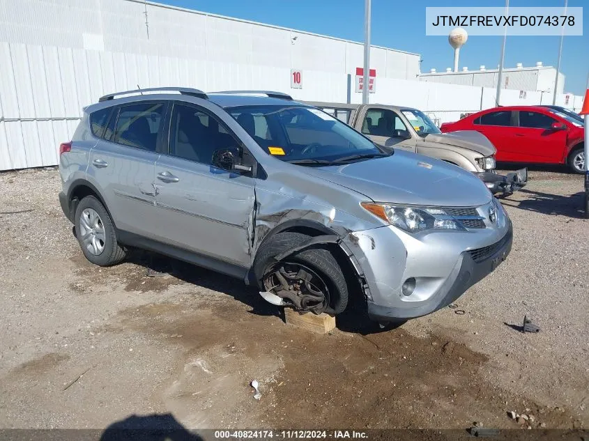 2015 Toyota Rav4 Le VIN: JTMZFREVXFD074378 Lot: 40824174