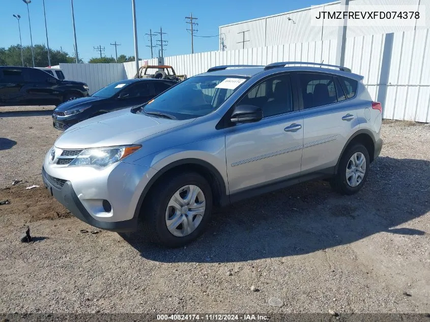 2015 Toyota Rav4 Le VIN: JTMZFREVXFD074378 Lot: 40824174