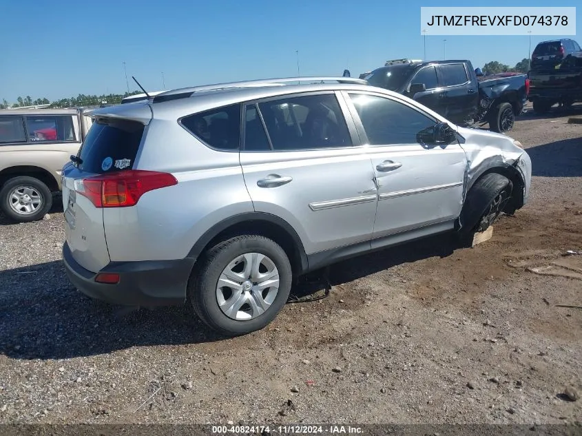 2015 Toyota Rav4 Le VIN: JTMZFREVXFD074378 Lot: 40824174