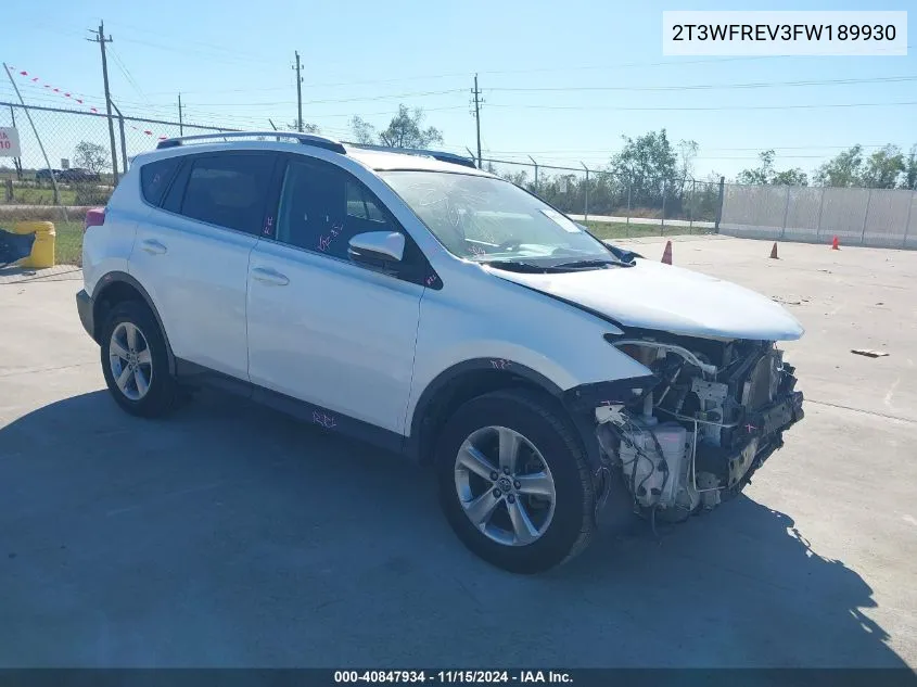 2015 Toyota Rav4 Xle VIN: 2T3WFREV3FW189930 Lot: 40847934