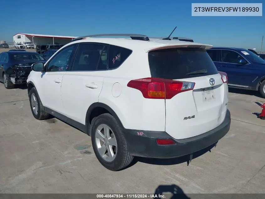 2015 Toyota Rav4 Xle VIN: 2T3WFREV3FW189930 Lot: 40847934