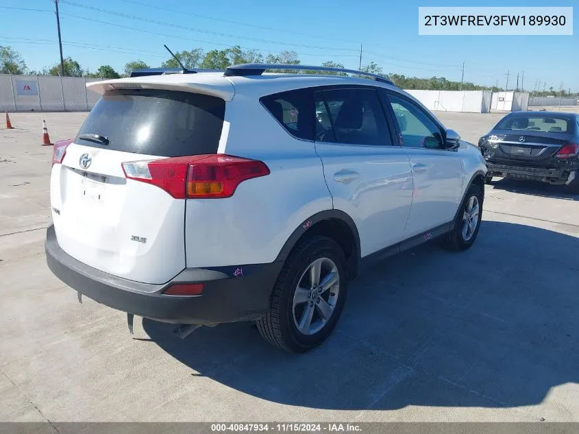 2015 Toyota Rav4 Xle VIN: 2T3WFREV3FW189930 Lot: 40847934