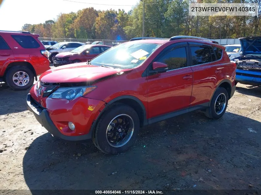 2015 Toyota Rav4 Xle VIN: 2T3WFREV0FW140345 Lot: 40854046